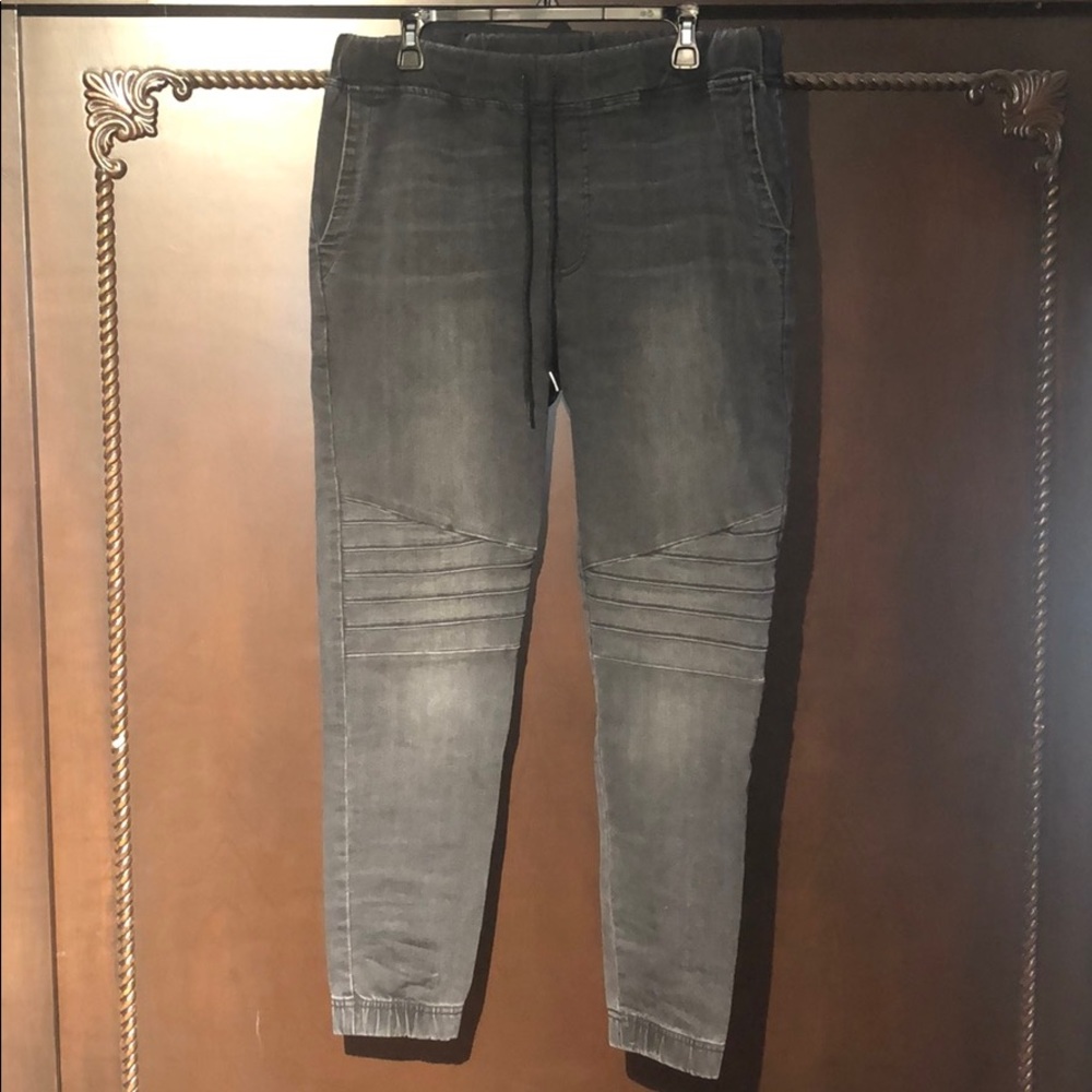 🔥 Elwood Moto Charcoal Denim Mens Jogger Pants L